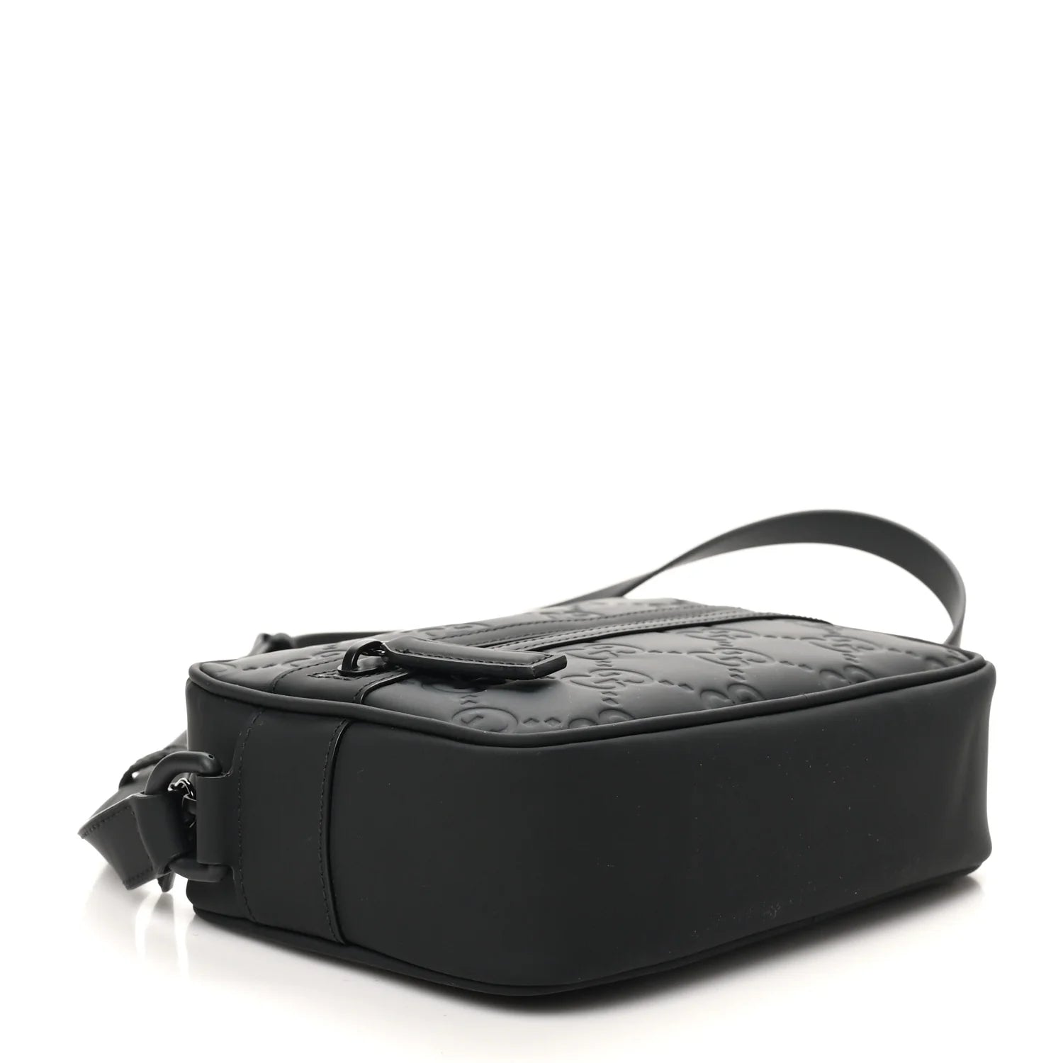 Rubber Effect Calfskin GG Mini Crossbody Bag Black