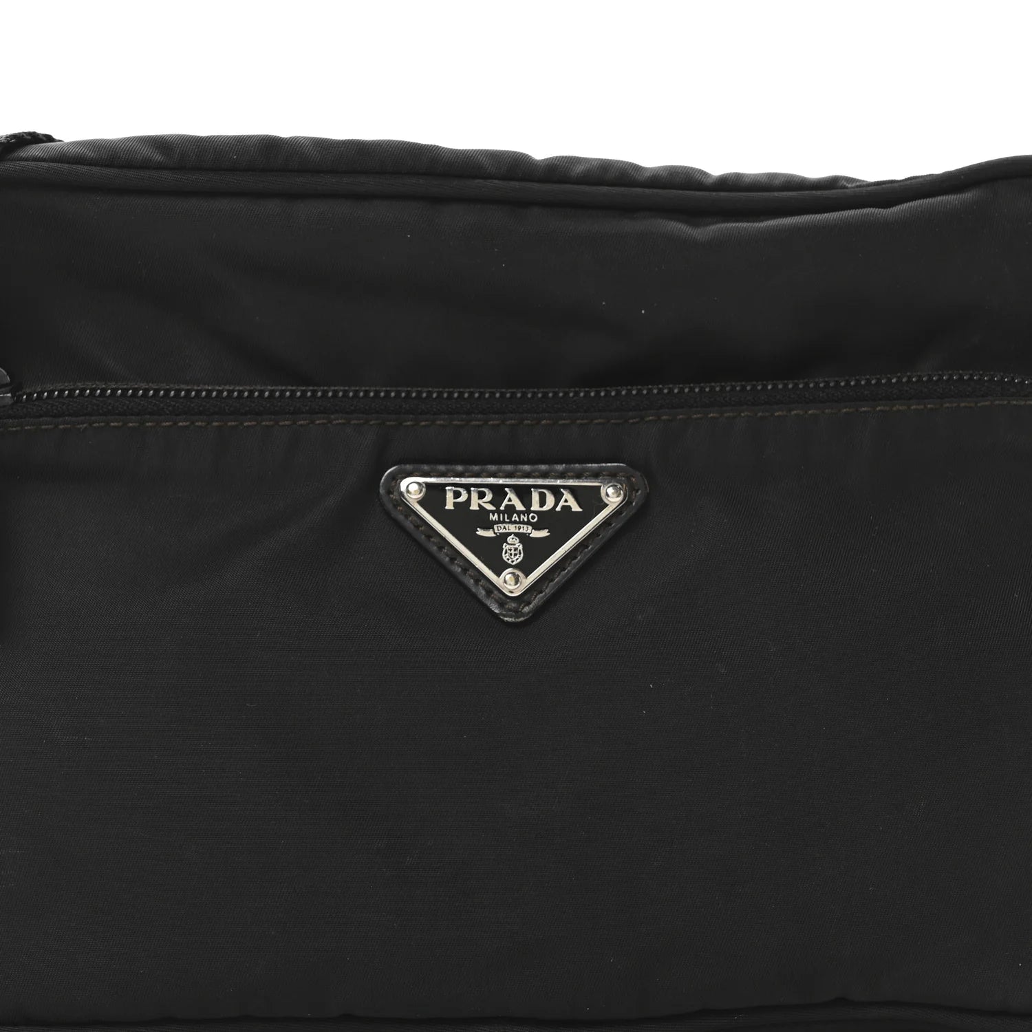 Tessuto Nylon Triangle Shoulder Bag Black