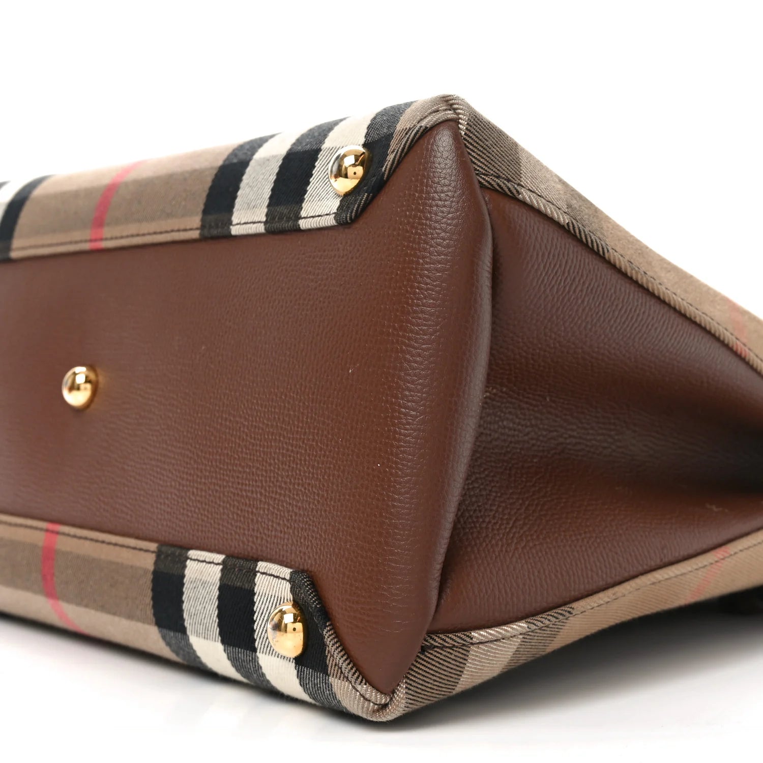 House Check Grainy Calfskin Medium Banner Tote Tan