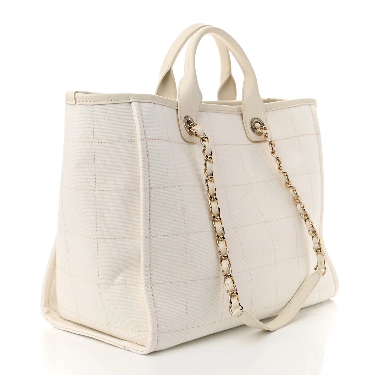 Cotton Medium Deauville Tote White