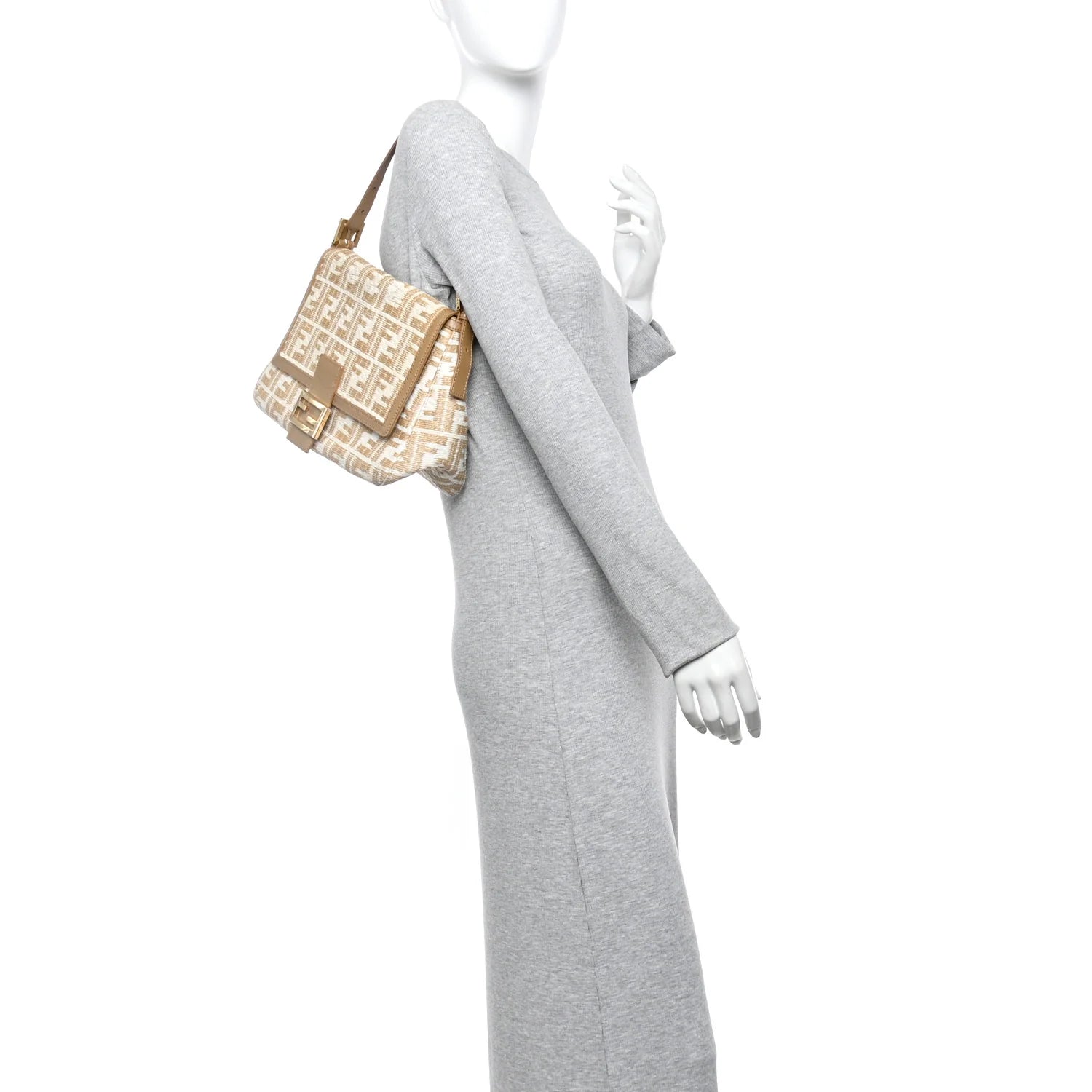 Raffia Mama Baguette Beige