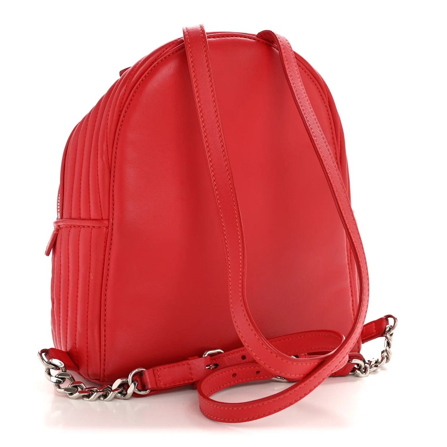 Shiny Nappa Trapuntata Mini Backpack Papavero