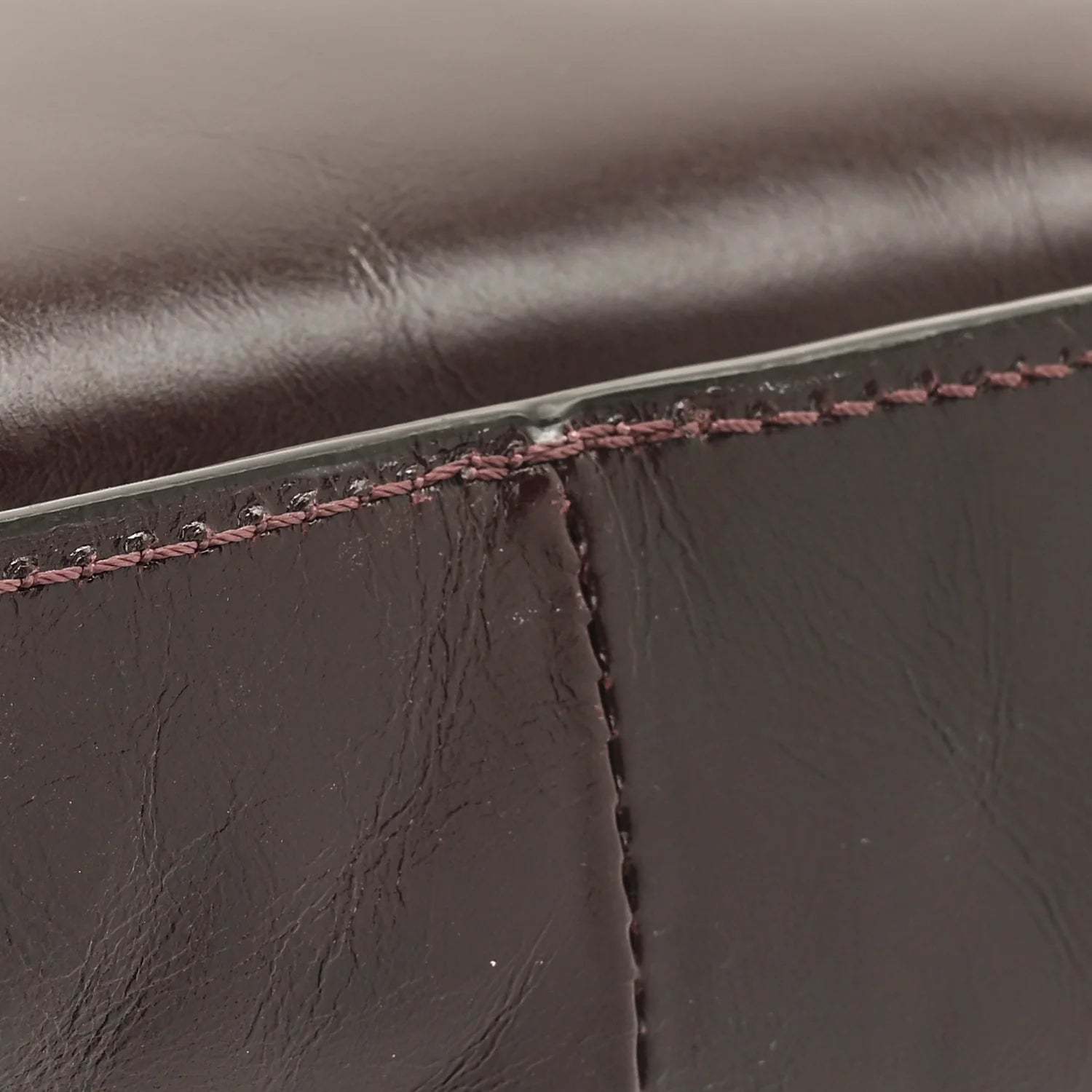 Shiny Calfskin Small Marcie Satchel Auburn Red