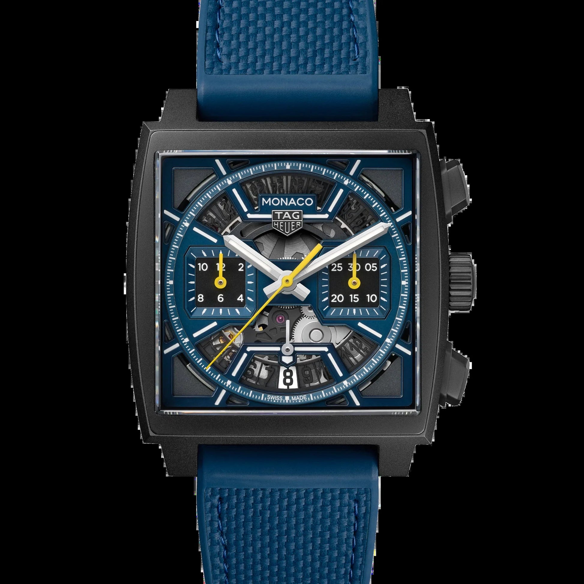 Unworn  Monaco Chronograph Skeleton, Black DLC Titanium, Automatic, 39Mm, Ref# CBL2188.FT6261, Box and Papers