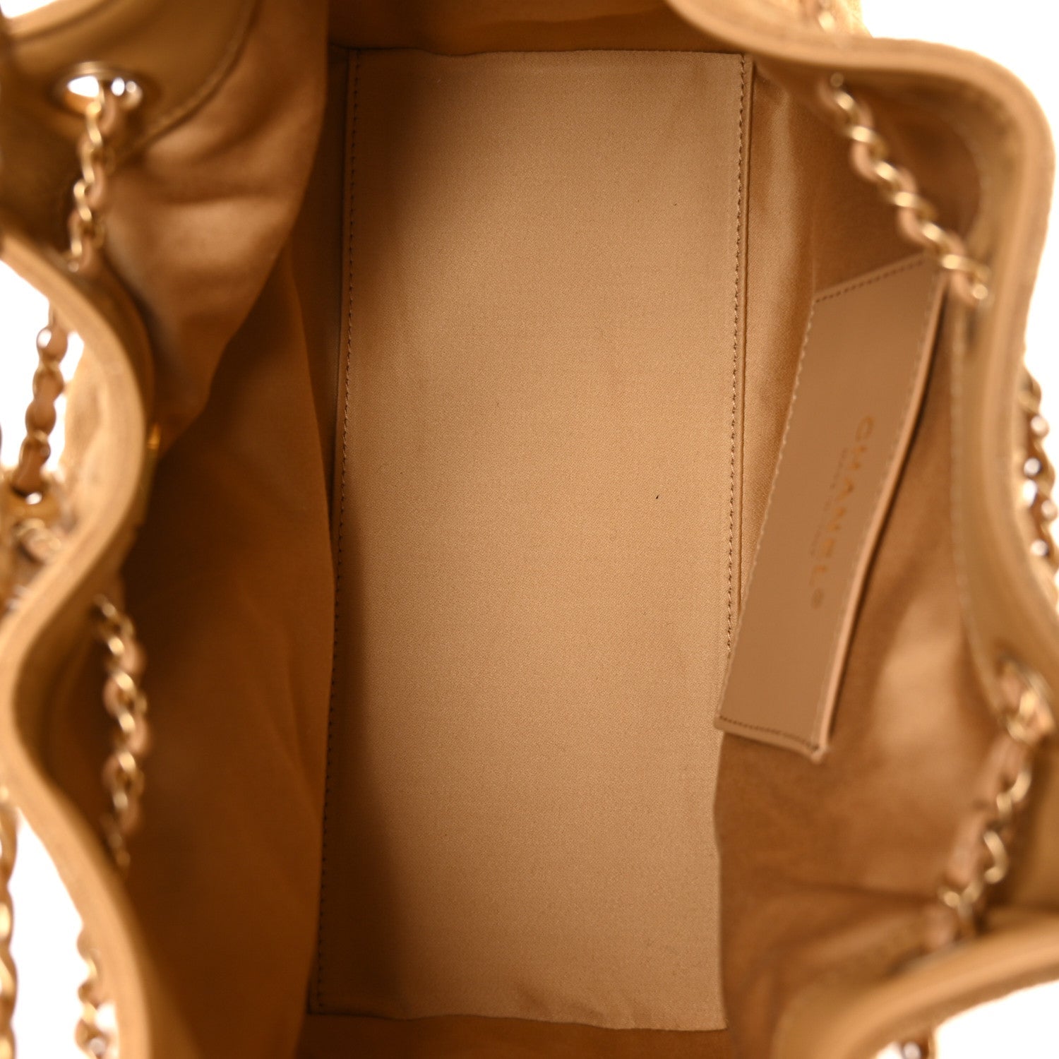 Suede Quilted Small  25 Handbag Beige