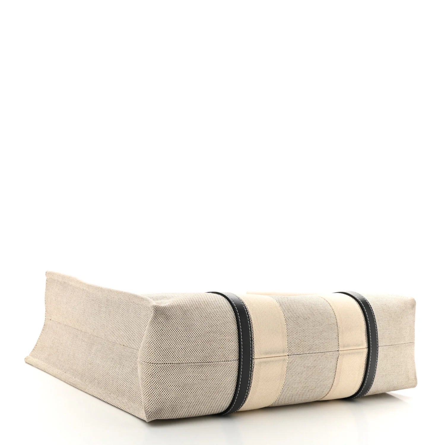 Cotton Calfskin Large Woody Ribbon Tote White Blue