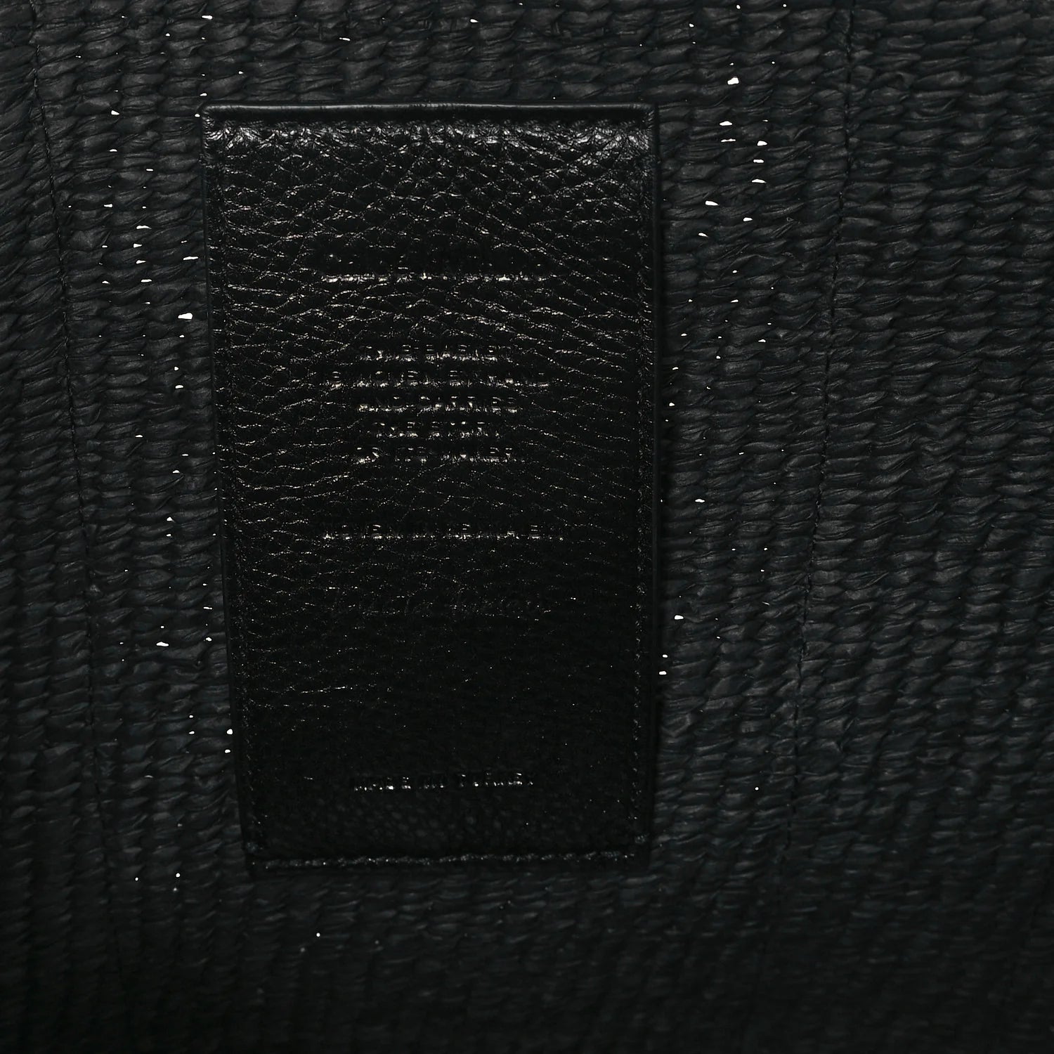 Raffia Calfskin Large Woody Basket Bag Black