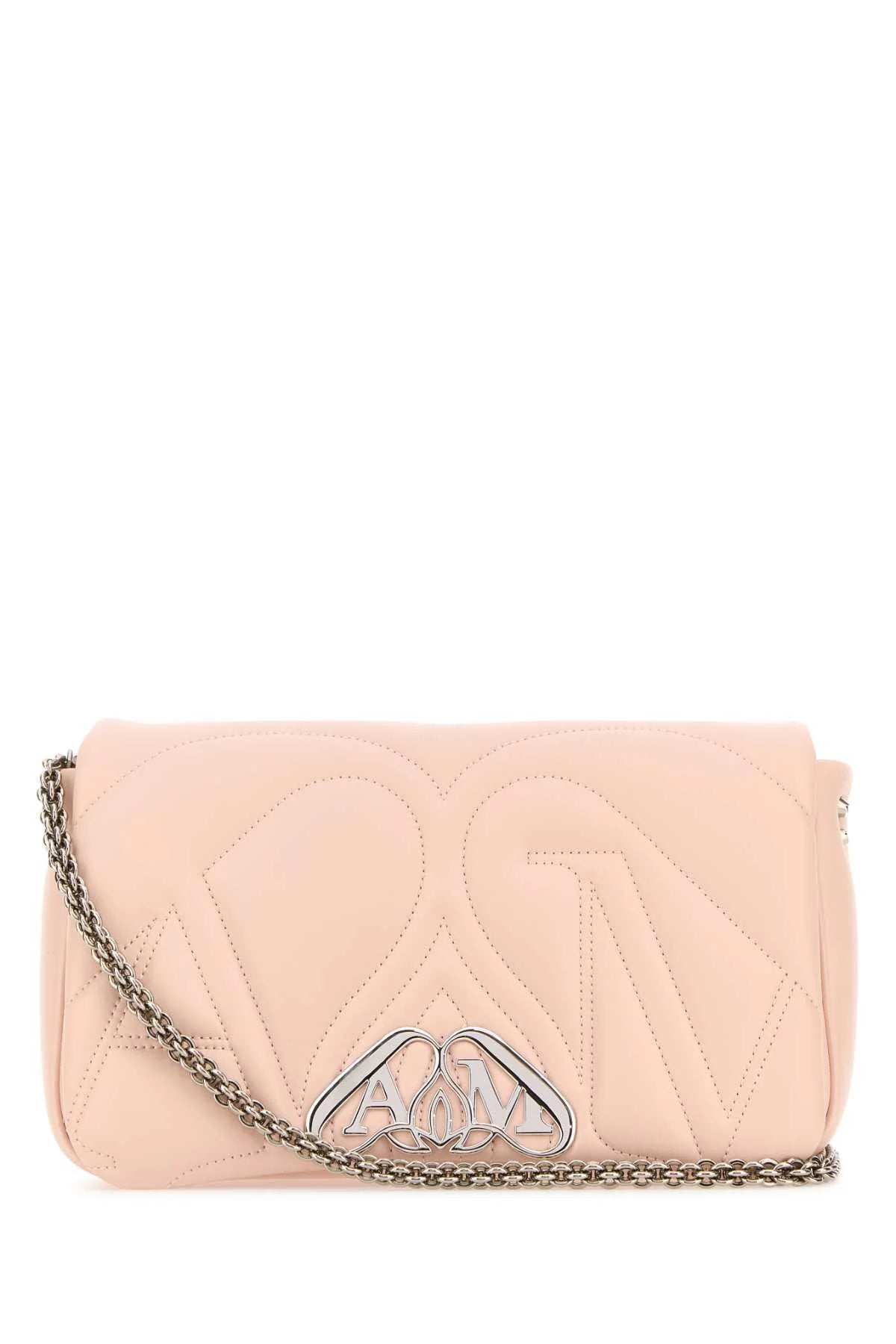 PINK LEATHER SMALL SEAL SHOULDER BAG