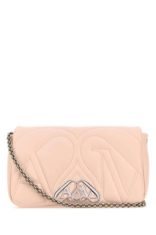 PINK LEATHER SMALL SEAL SHOULDER BAG