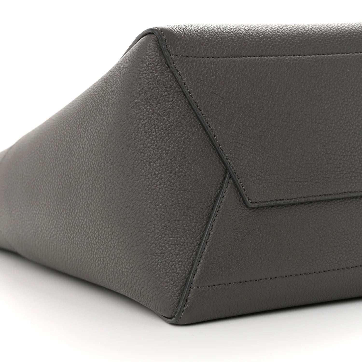 Soft Grained Calfskin Sangle Bucket Bag Grey