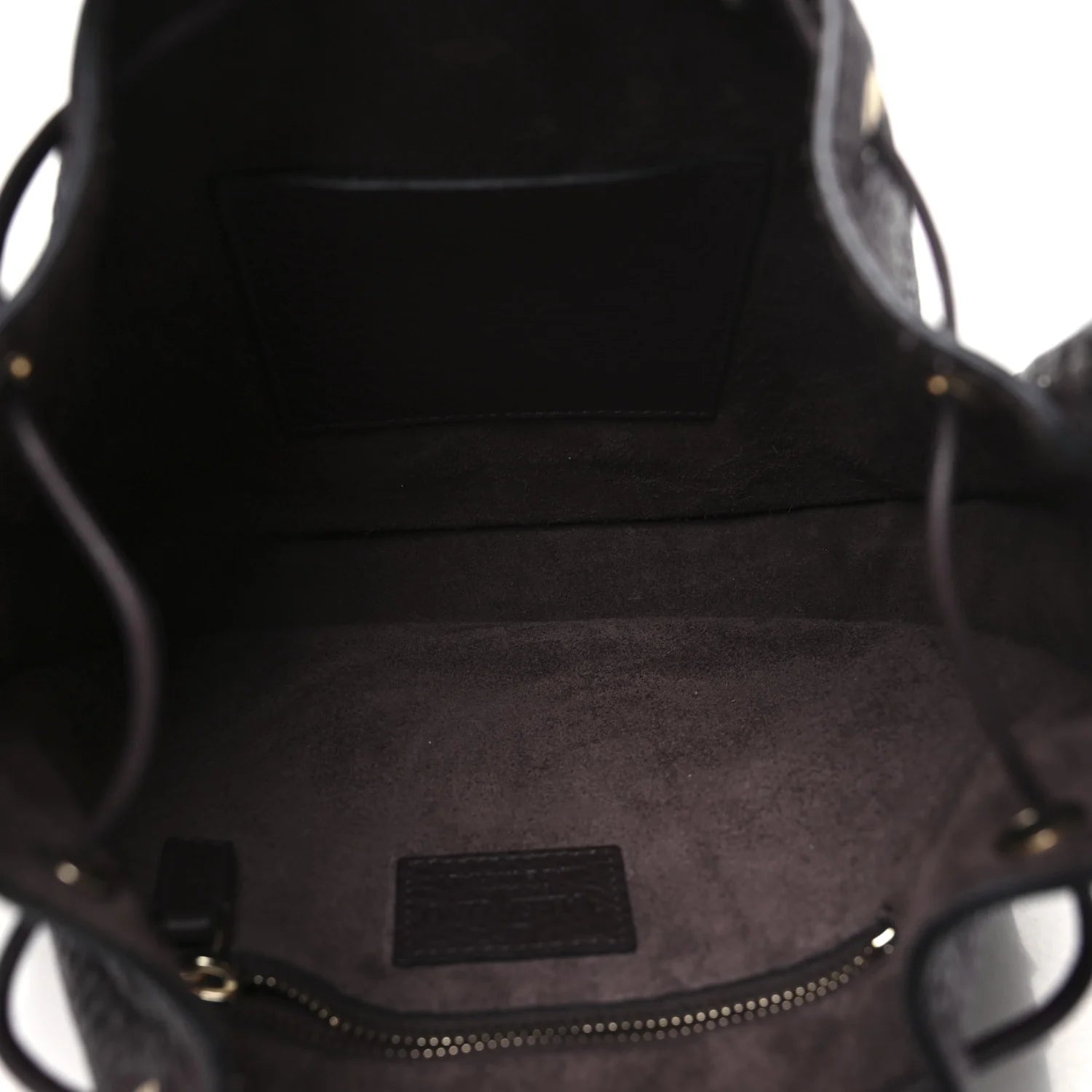 Grained Calfskin Rockstud Bucket Bag Vinaccia