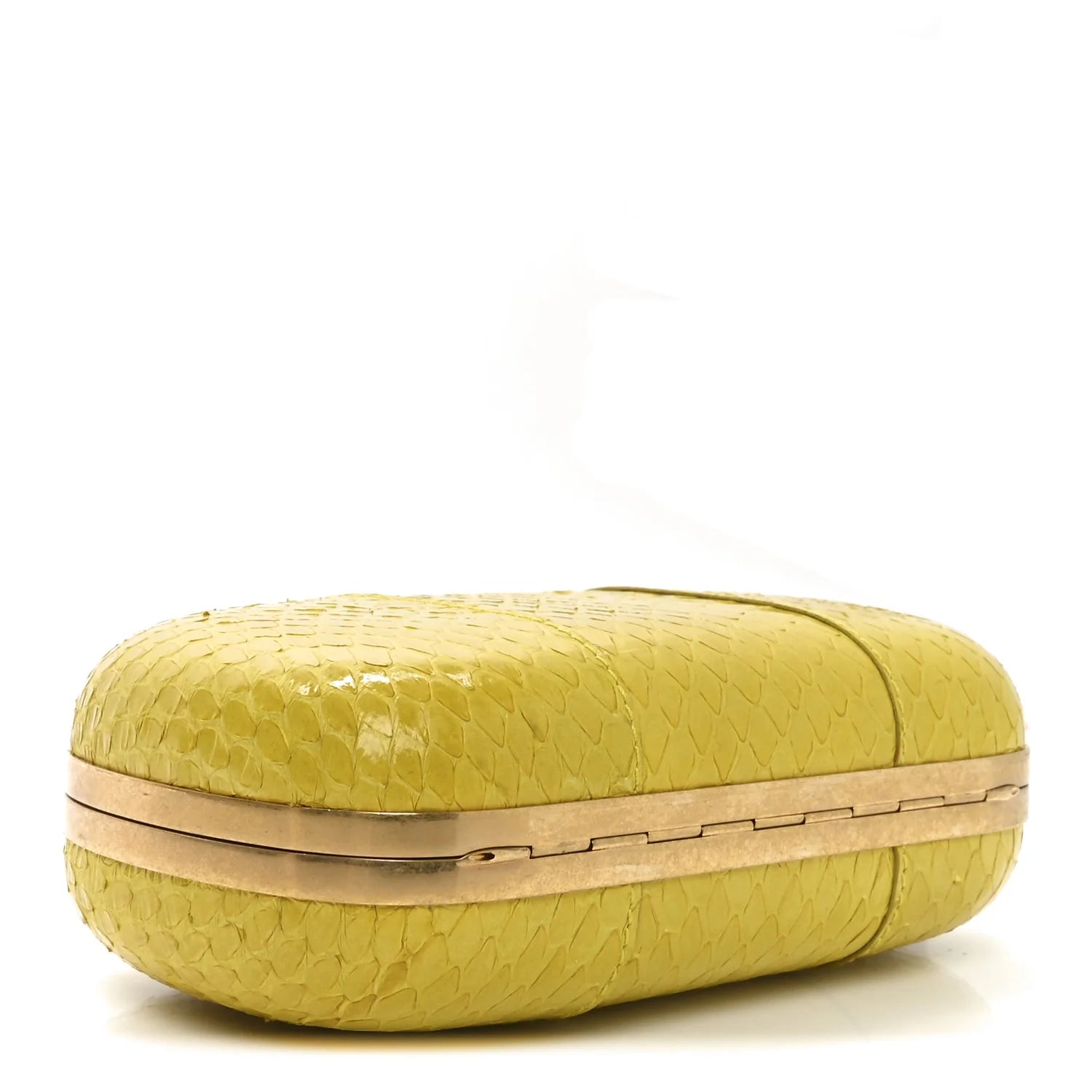 Snakeskin Skull Box Clutch Bright Yellow