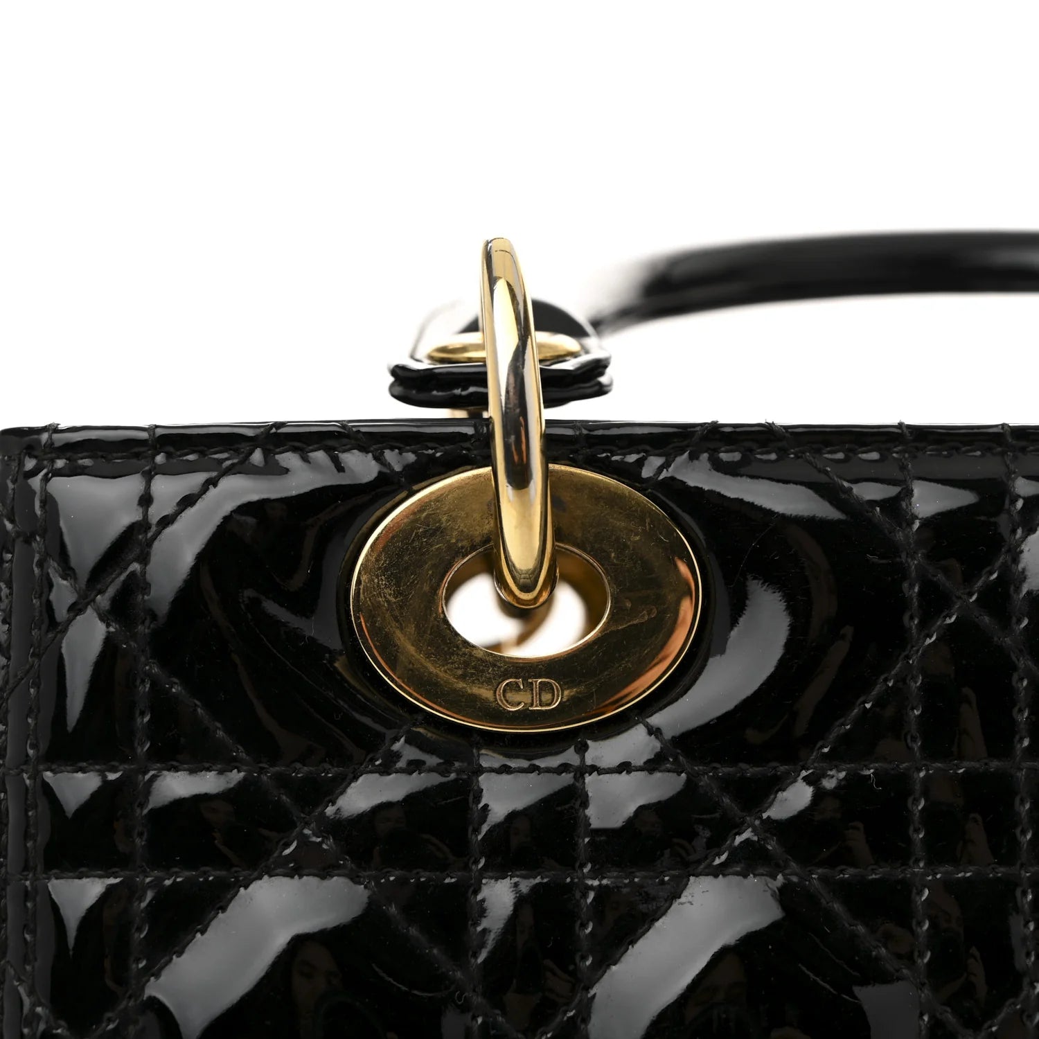 Patent Cannage Medium Lady Dior Black