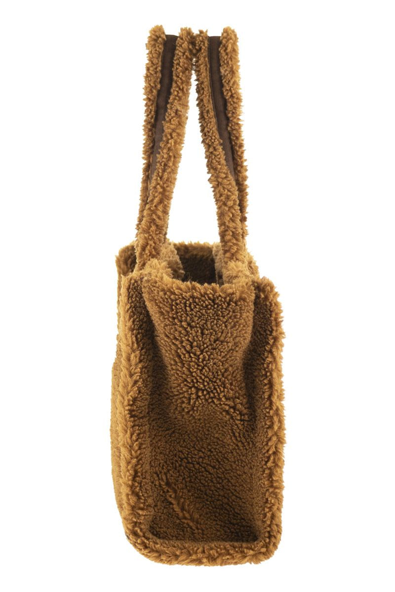 COLETTE TEDDY - SHERPA HANDBAG with LOGO
