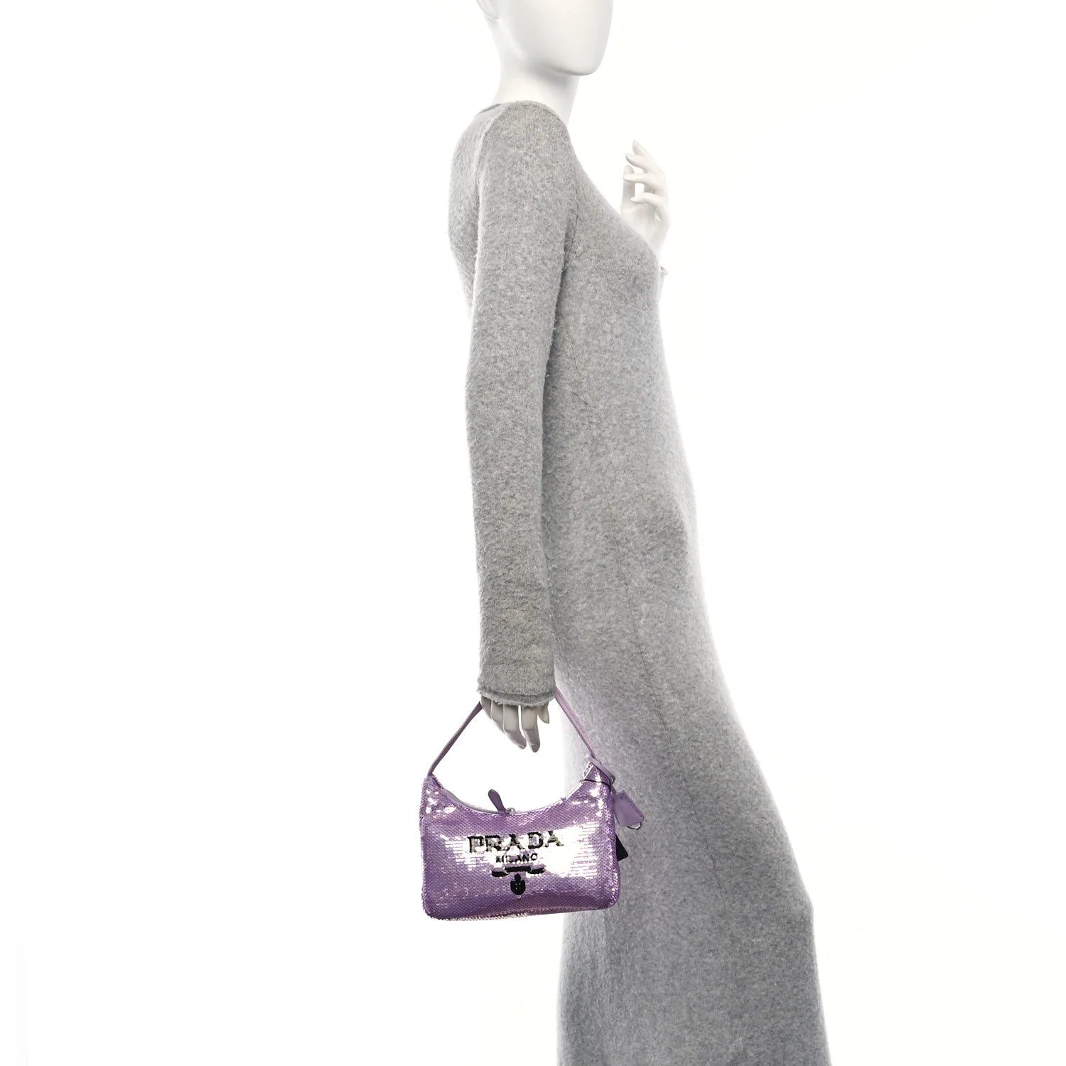 Paillettes Sequin Mini Re-Edition 2000 Bag Lilium Black