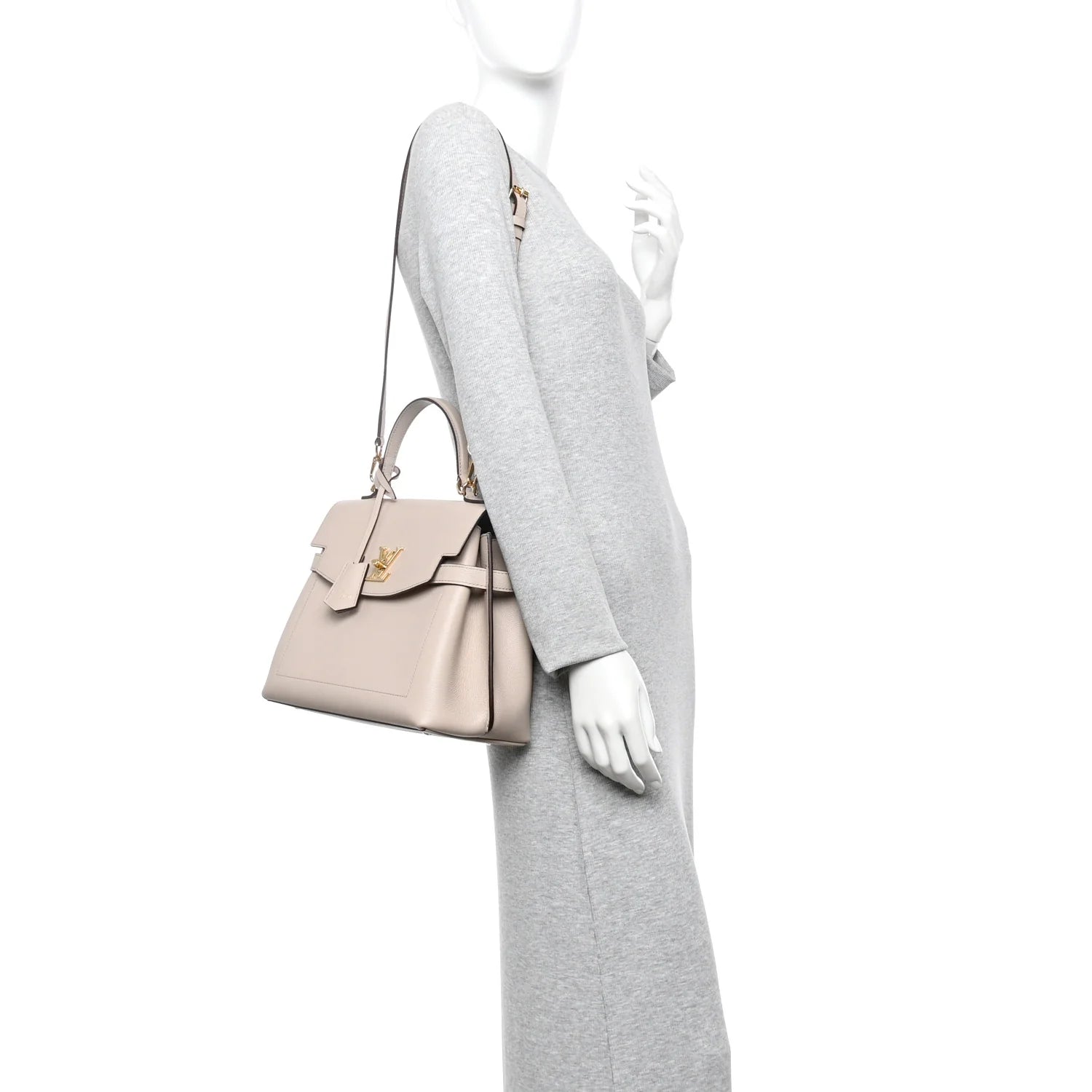 Soft Calfskin Lockme Ever MM Greige