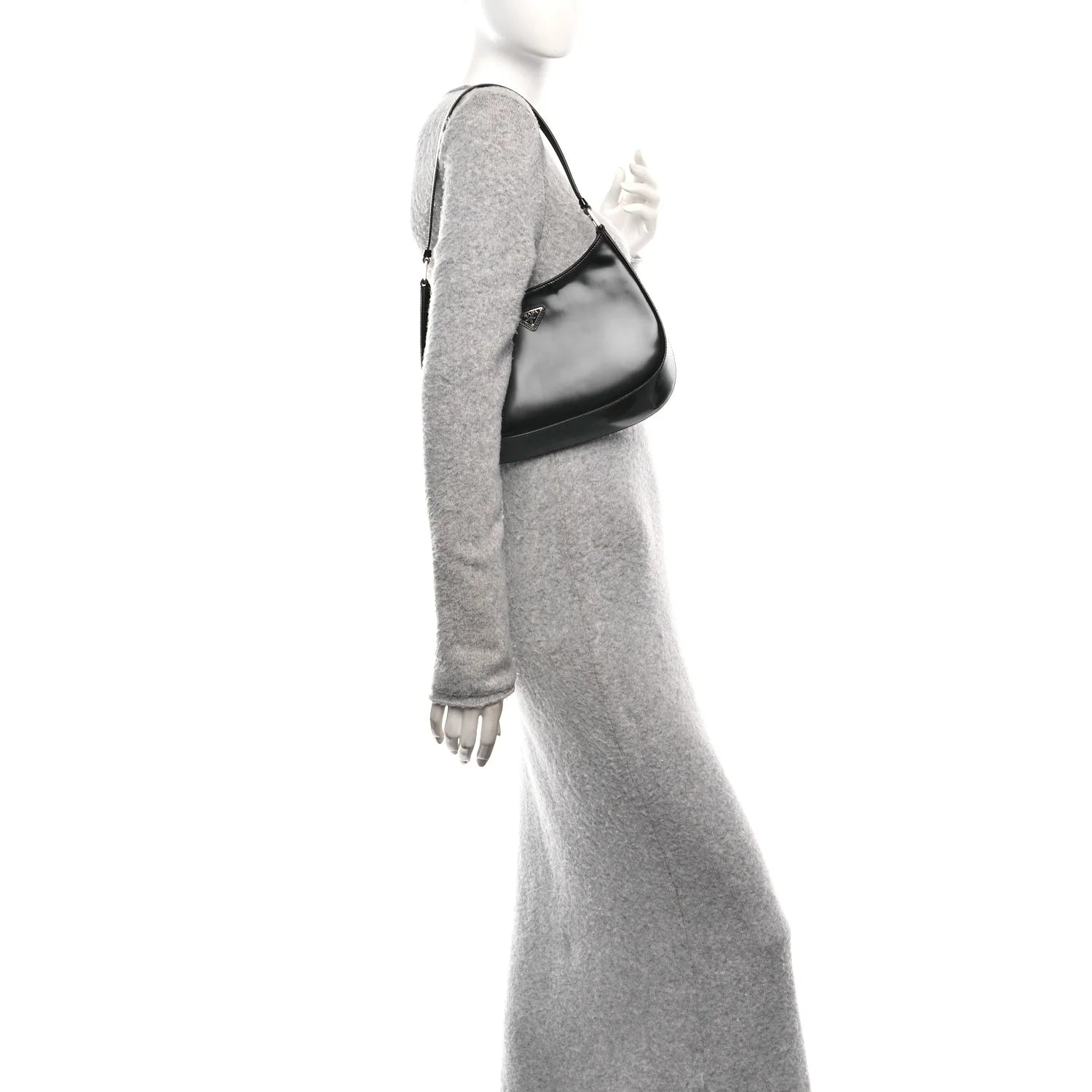 Spazzolato Cleo Shoulder Bag Black