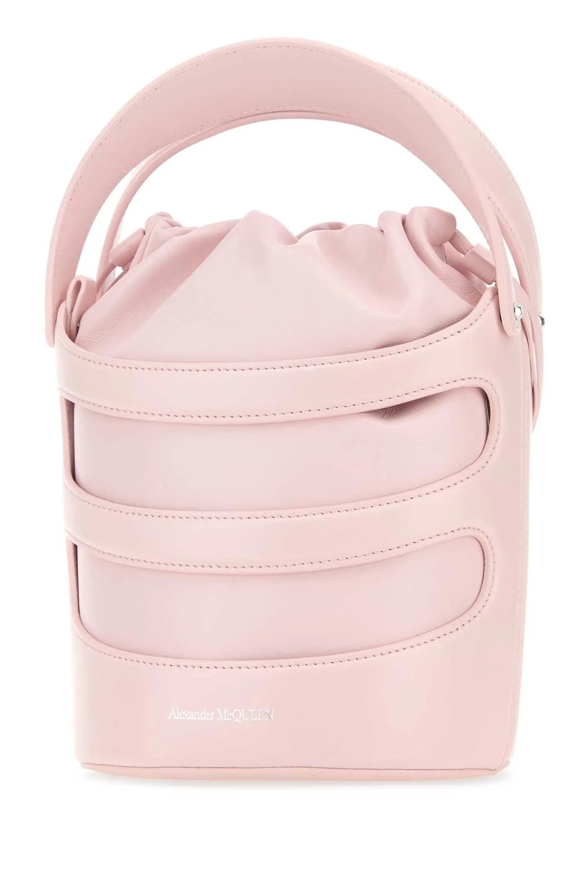 PASTEL PINK LEATHER the RISE BUCKET BAG
