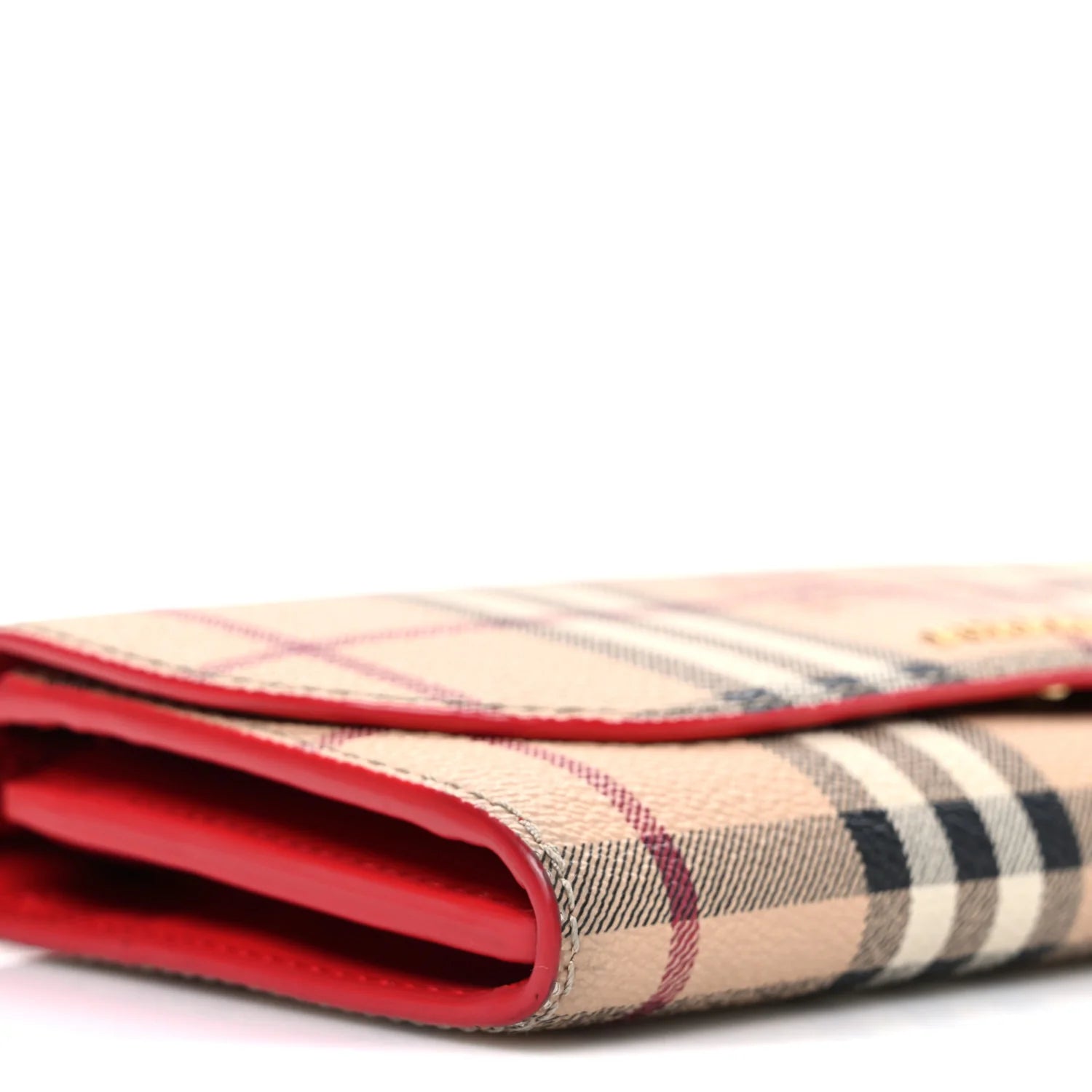 Haymarket Check Henley Wallet on Chain Coral Red