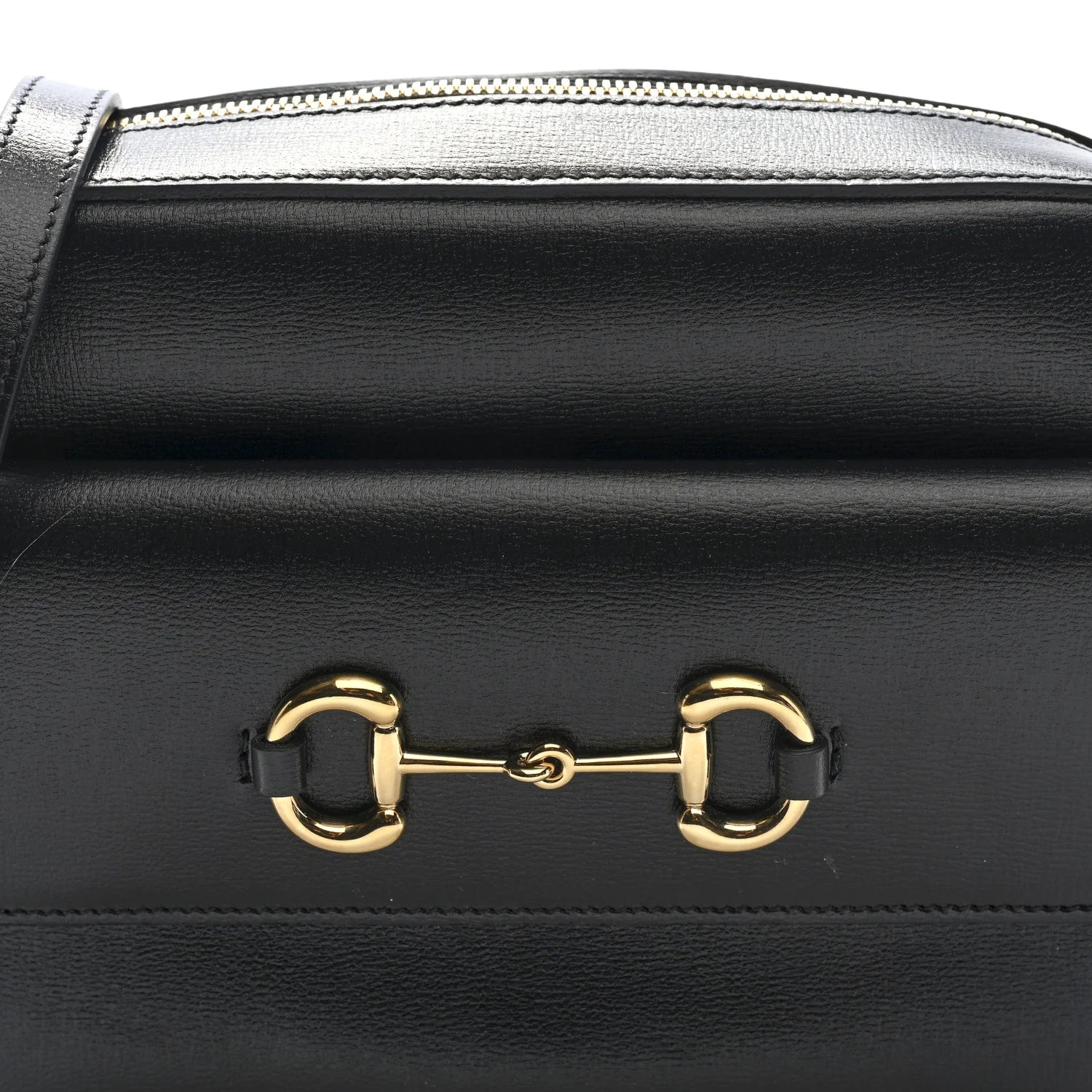 Textured Calfskin Small Horsebit 1955 Shoulder Bag Black