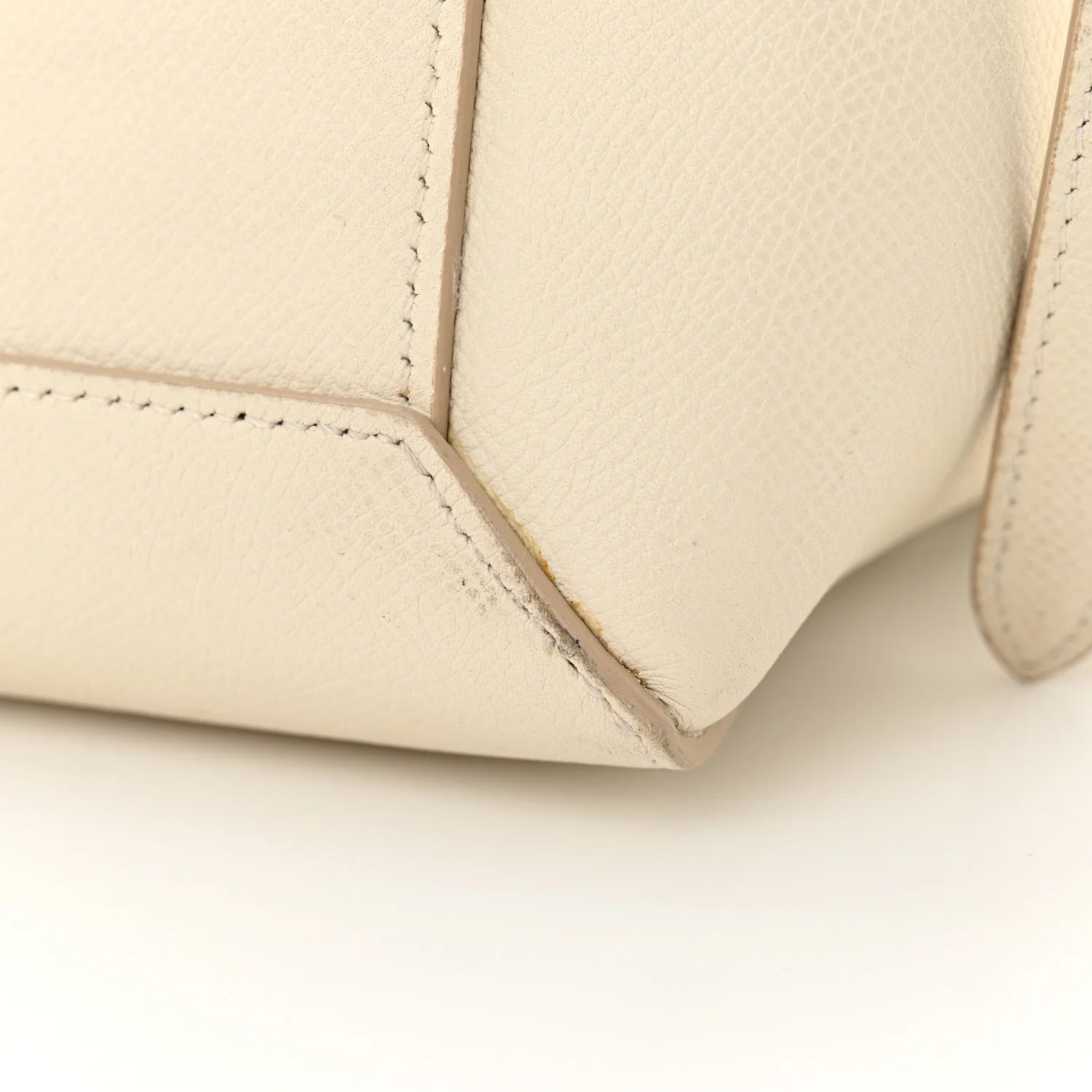 Grained Calfskin Micro Belt Bag White