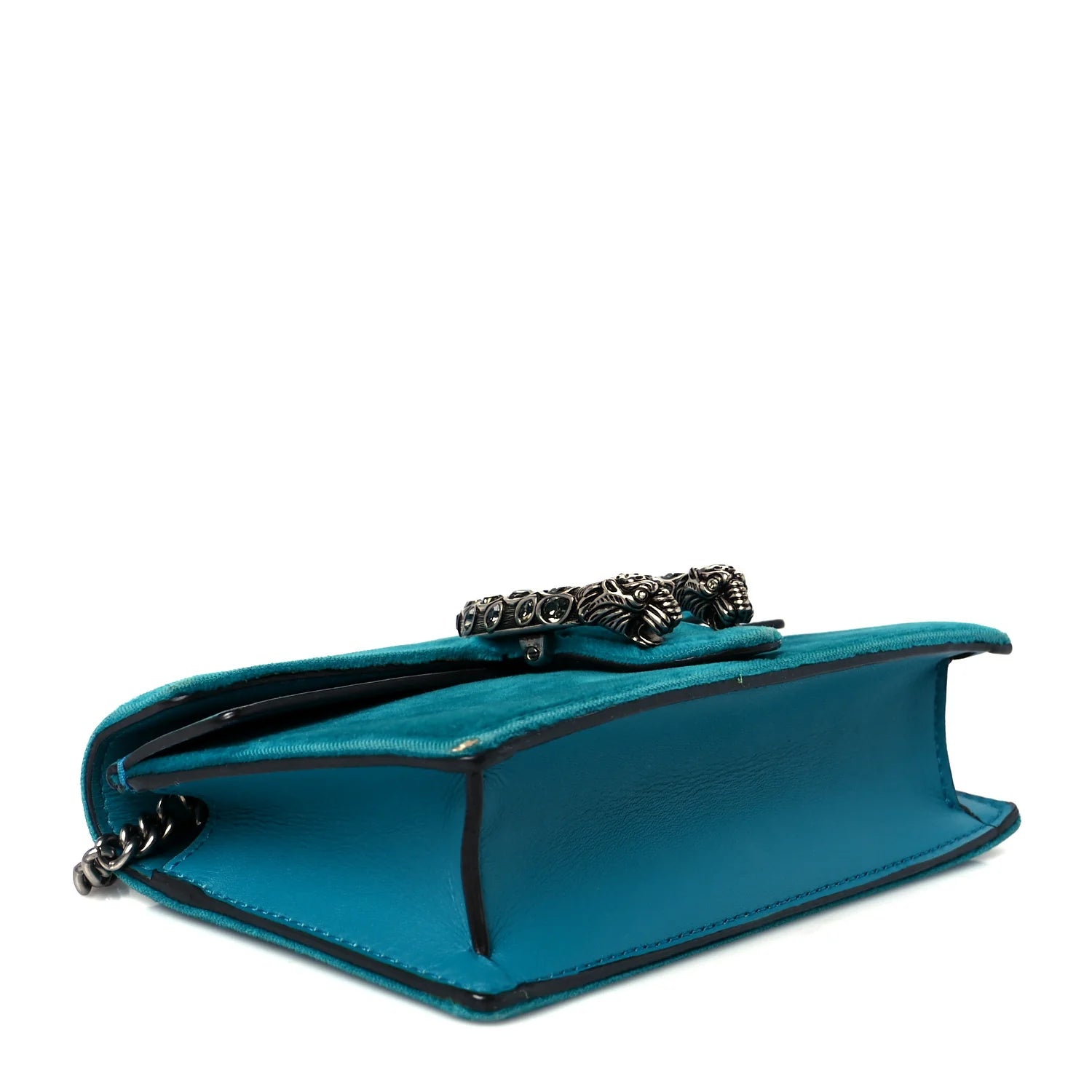 Velvet Super Mini Dionysus Shoulder Bag Pavone Cyan
