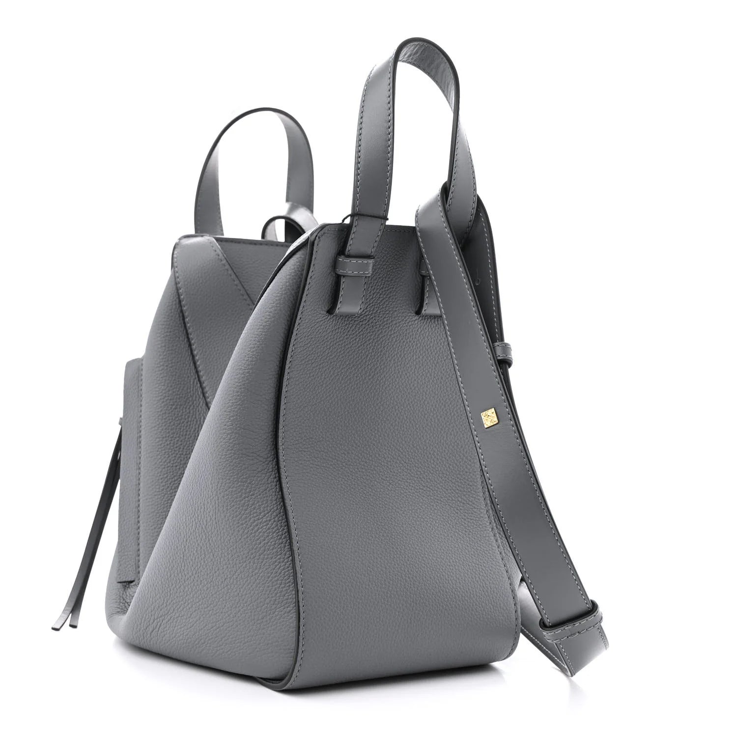 Grained Calfskin Small Hammock Shoulder Bag Asphalt