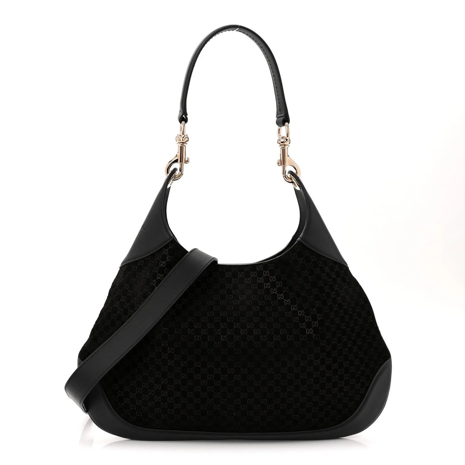 Suede Micro GG Calfskin B Medium Shoulder Bag Arabella Black