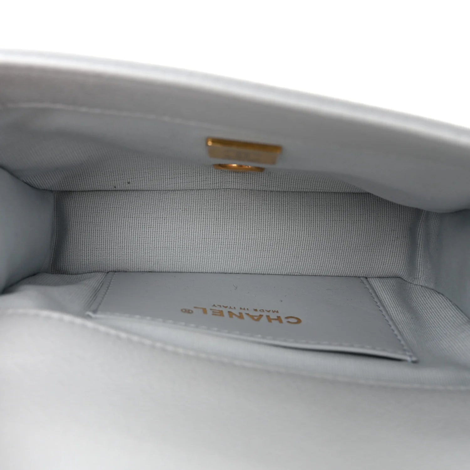 Shiny Caviar Mini Flap Bag Light Blue