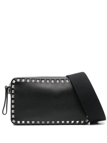 ROCKSTUD LEATHER MESSENGER BAG