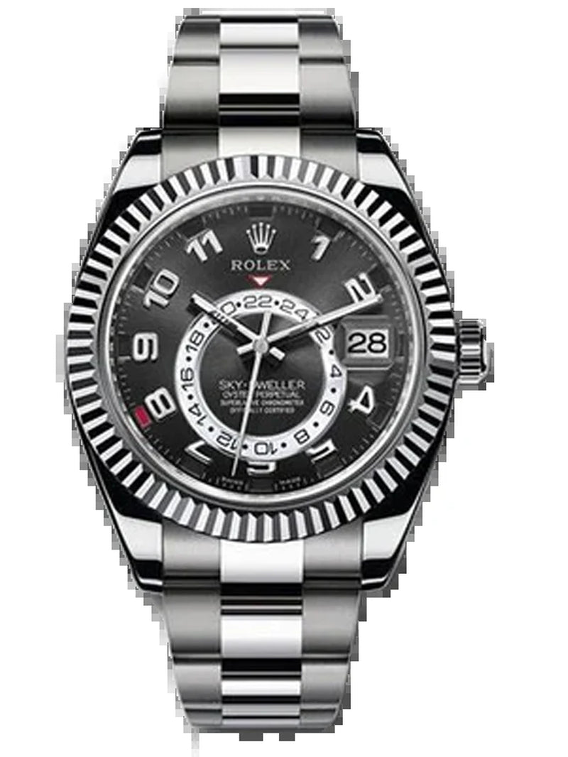 Rolex Sky-Dweller 326939, Oyster, 18K White Gold, Ivory Roman Dial 42 Mm