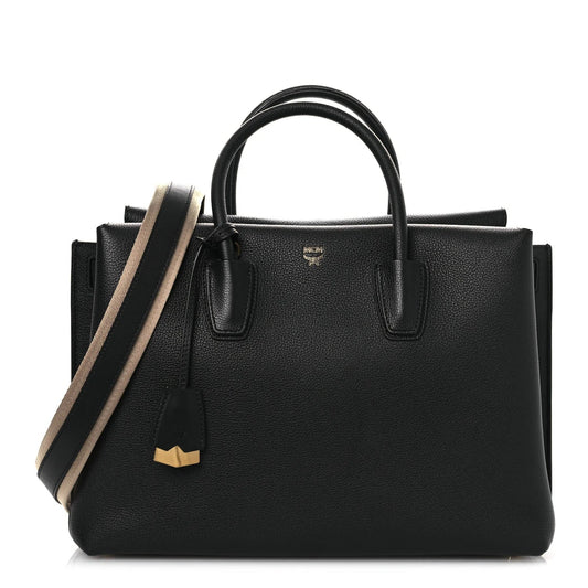 Grained Calfskin Large Milla Tote Black