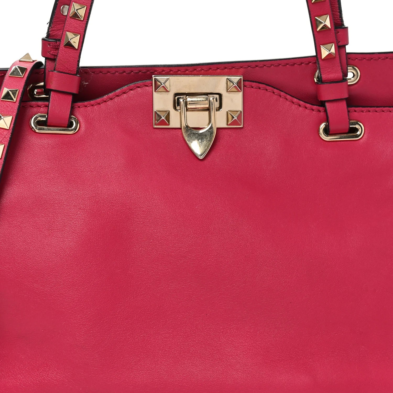 Vitello Small Rockstud Tote Cyclamin