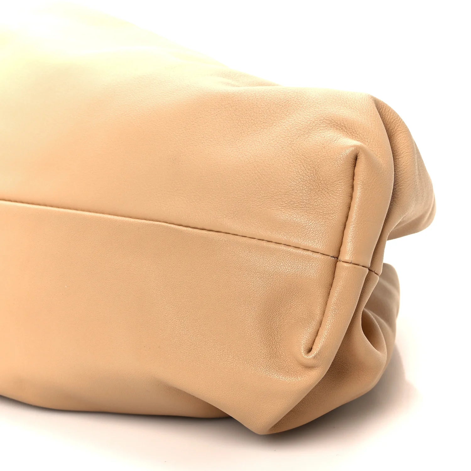 Smooth Butter Calf the Pouch Oversized Clutch Almond