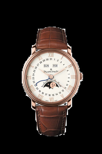 Unworn  Villeret Ultra Slim Moonphase and Complete Calender, 18K Red Gold, 40 Mm, Ref# 6654-3642-55B, Box and Papers