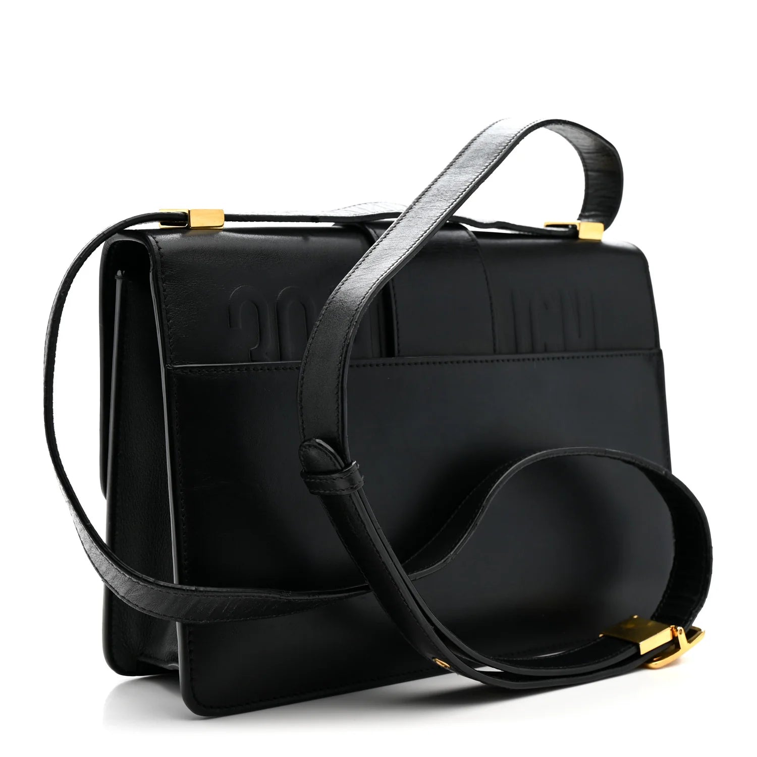 Smooth Calfskin 30 Montaigne Flap Bag Black