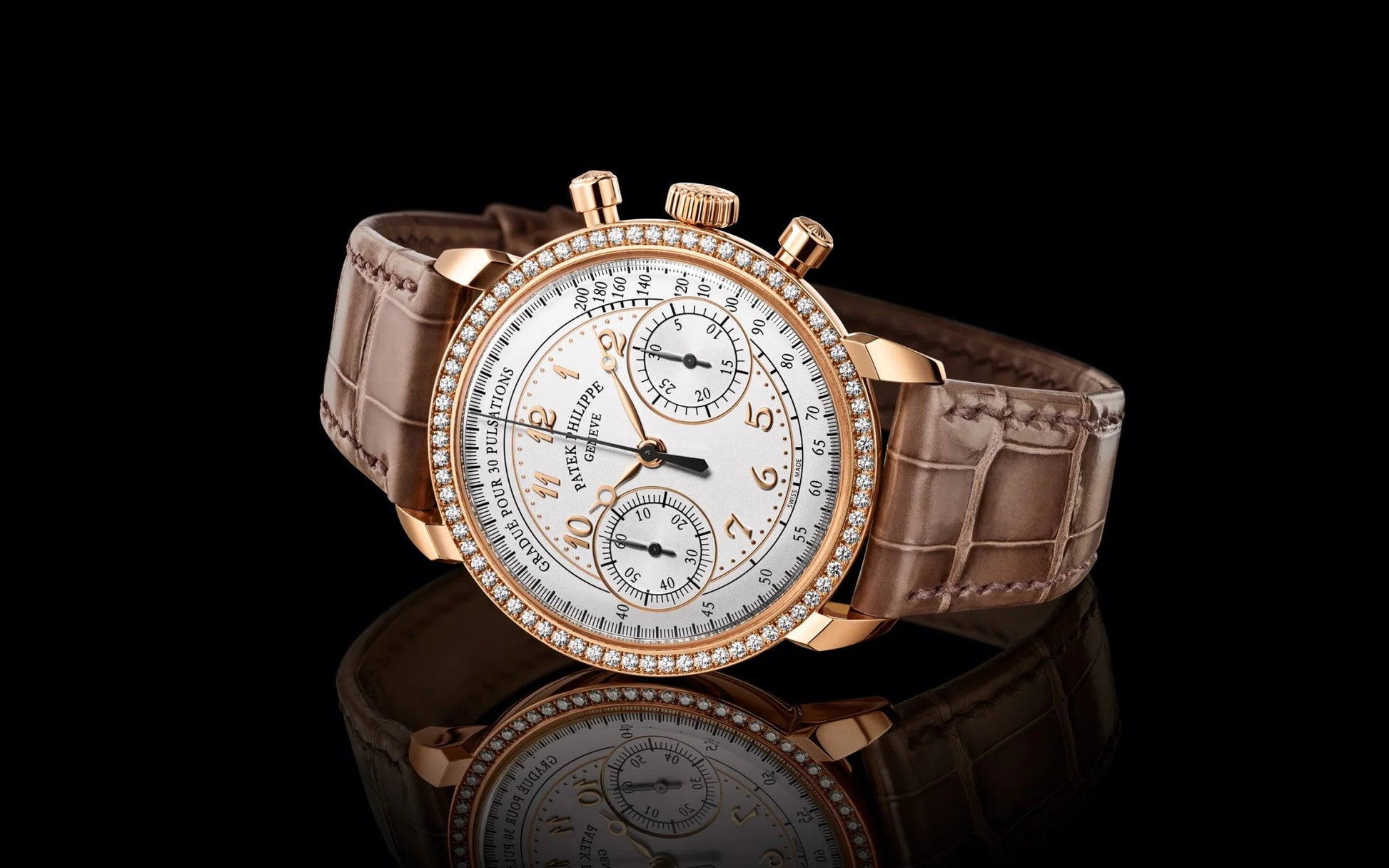 Complication, 18K Rose Gold, Ladies Chronograph 38Mm, 99 Diamonds: ~0.99 Ct., Ref# 7150/250R-001
