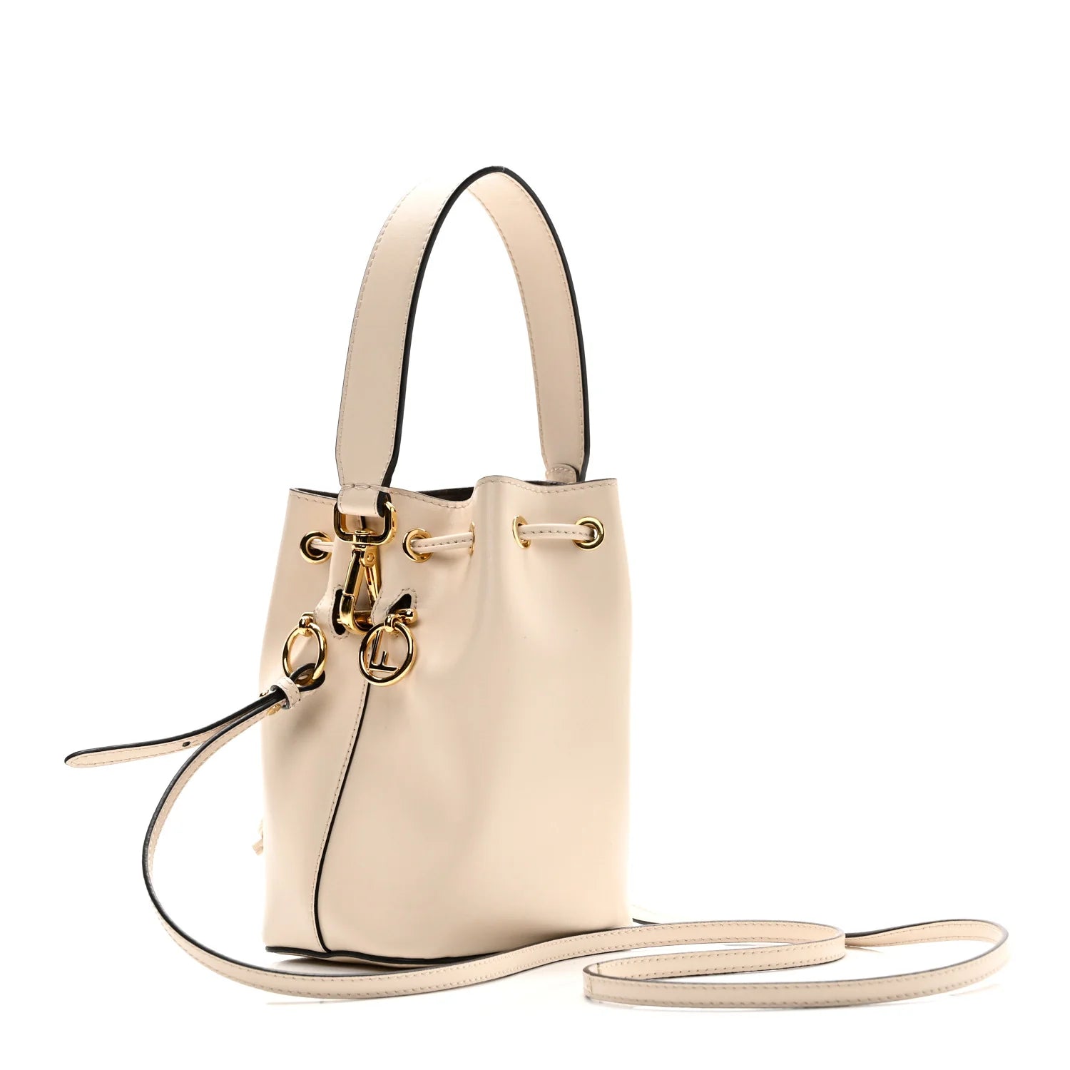 Vitello Cruise F Is  Mini Mon Tresor Bucket Bag White Ice