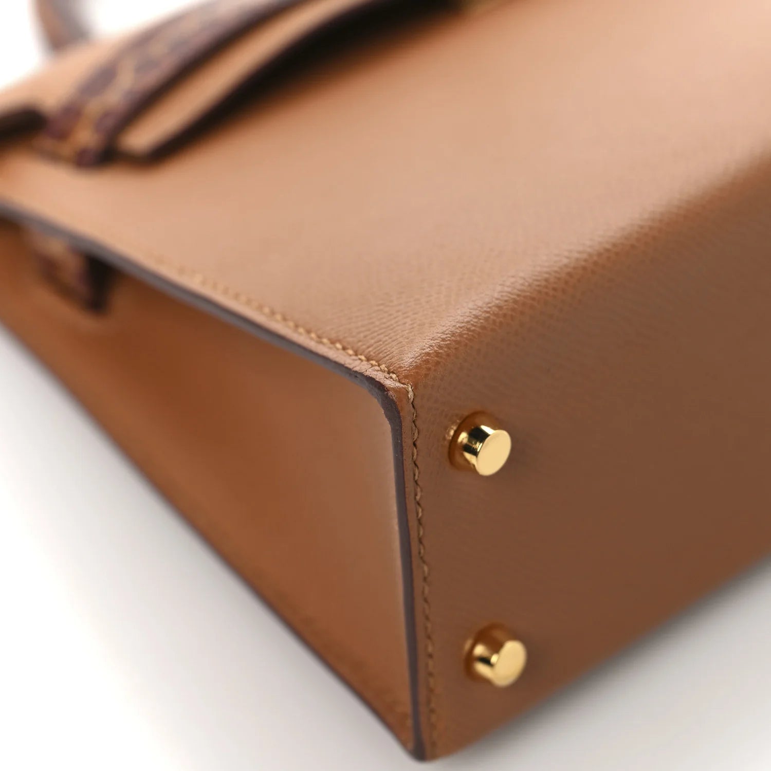 Madame Calfskin Matte Alligator Mini Kelly Sellier Touch 20 Gold Miel