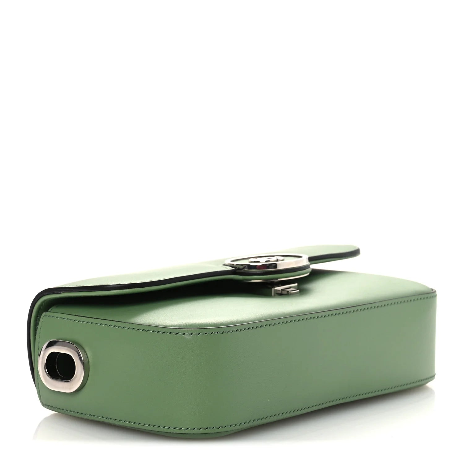 Senna Calfskin Petite GG Top Handle Shoulder Bag Green Soil Grass