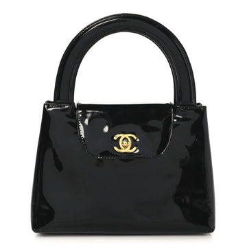 Patent Small Kelly Flap Bag Black