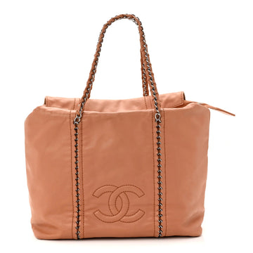 Smooth Calfskin Luxe Ligne Tote Dark Beige