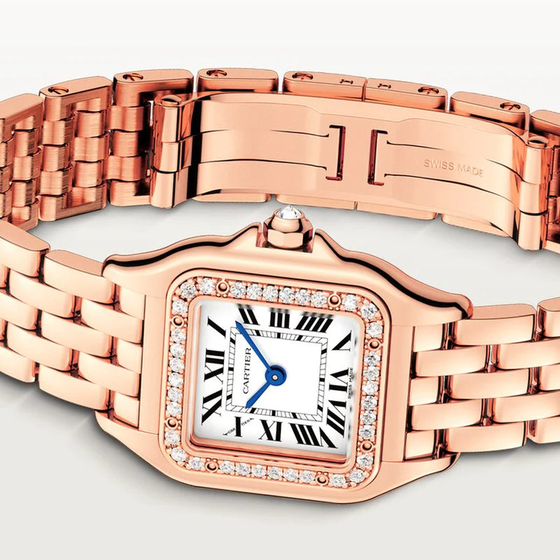 Unworn  Panthère De  Small, 18K Rose Gold, Diamonds, 22Mm X 30Mm, Ref# WJPN0049, Box and Papers