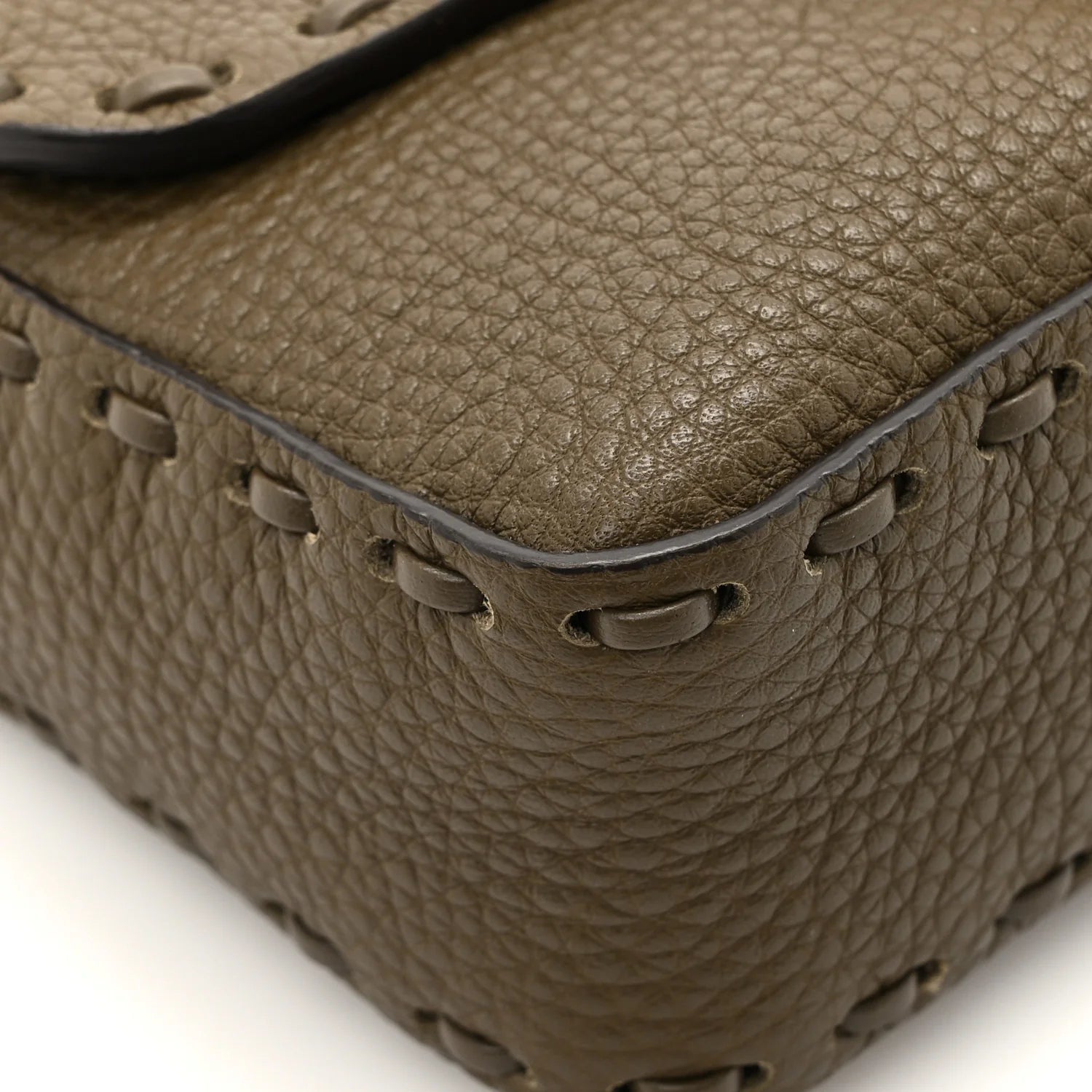 Cuoio Roma Sellerissima Nappa Sintetica Tape Stitch Mini Baguette Argento