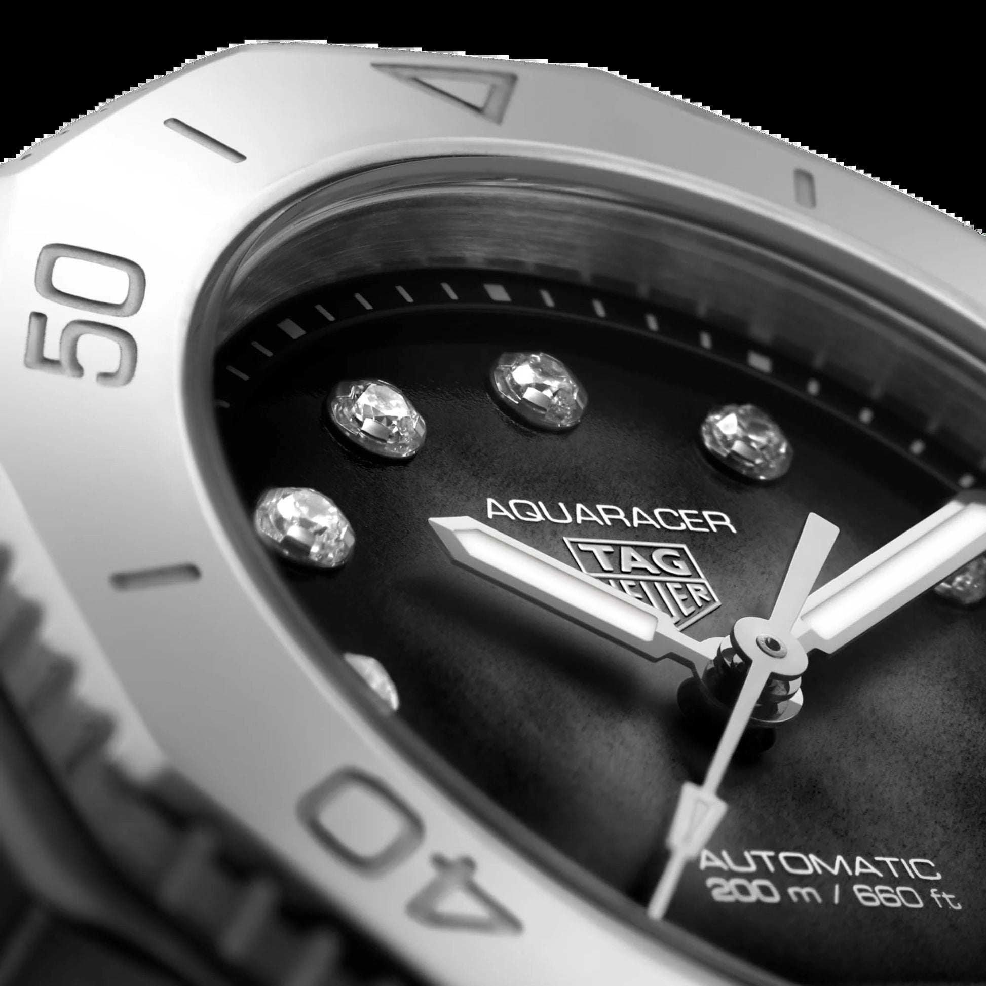 Unworn  Aquaracer Professional 200 Date, 30Mm, Stainless Steel and 11 Diamonds, Ref# WBP2410.BA0622, Box & Papers