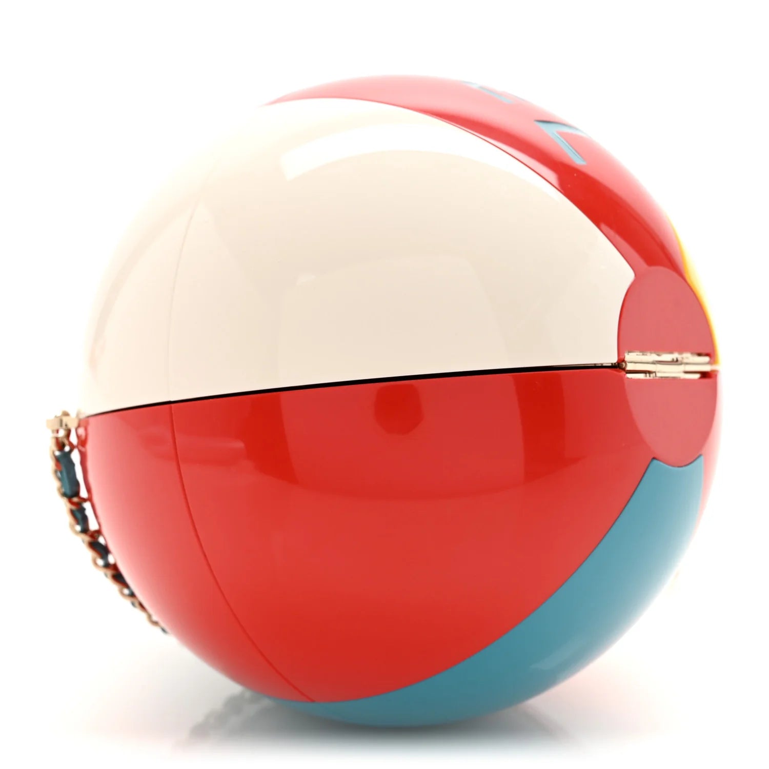 Plexiglass Coco Beach Ball Minaudiere Clutch Red White Yellow Blue