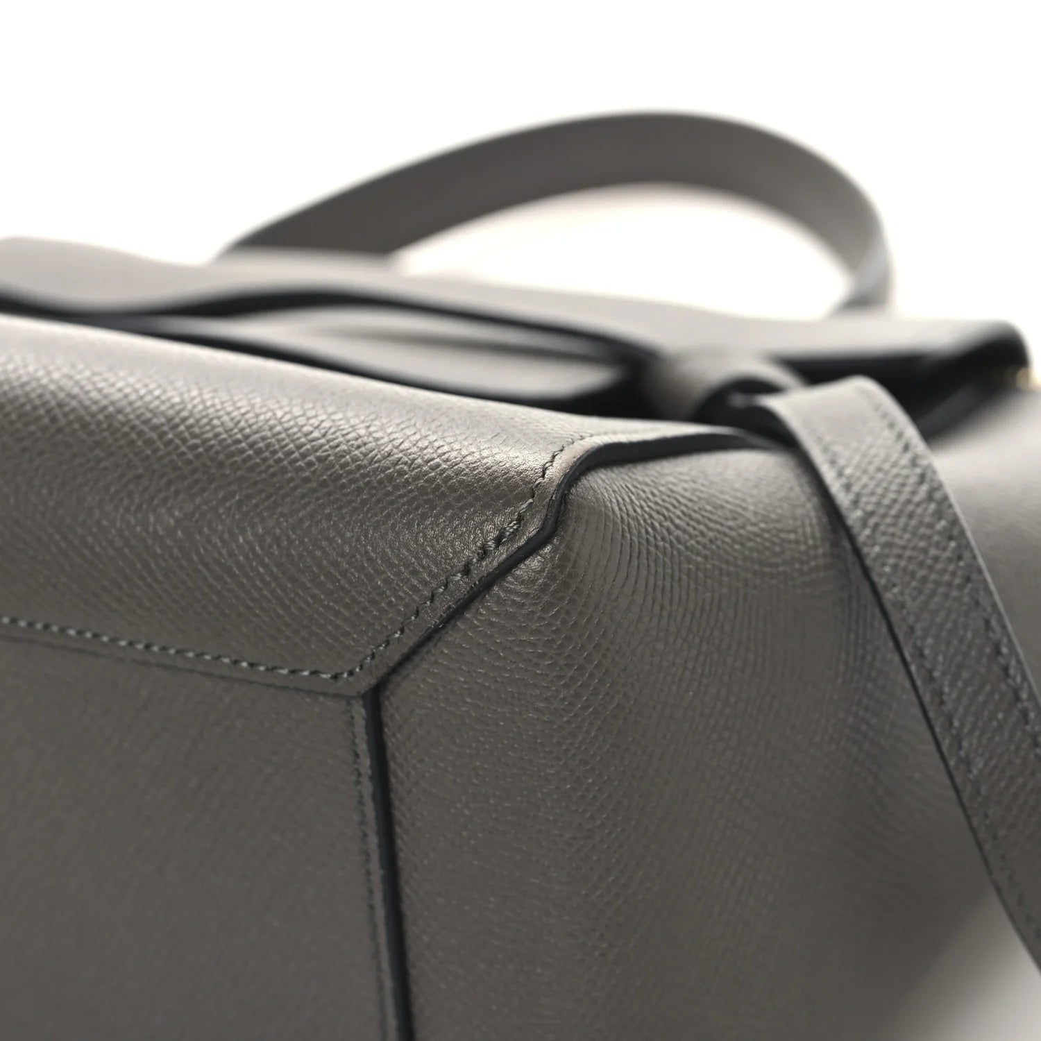 Grained Calfskin Micro Belt Bag Grey