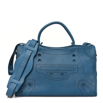 Veau Soyeux Perforated Blackout Hardware S City Bleu Canard