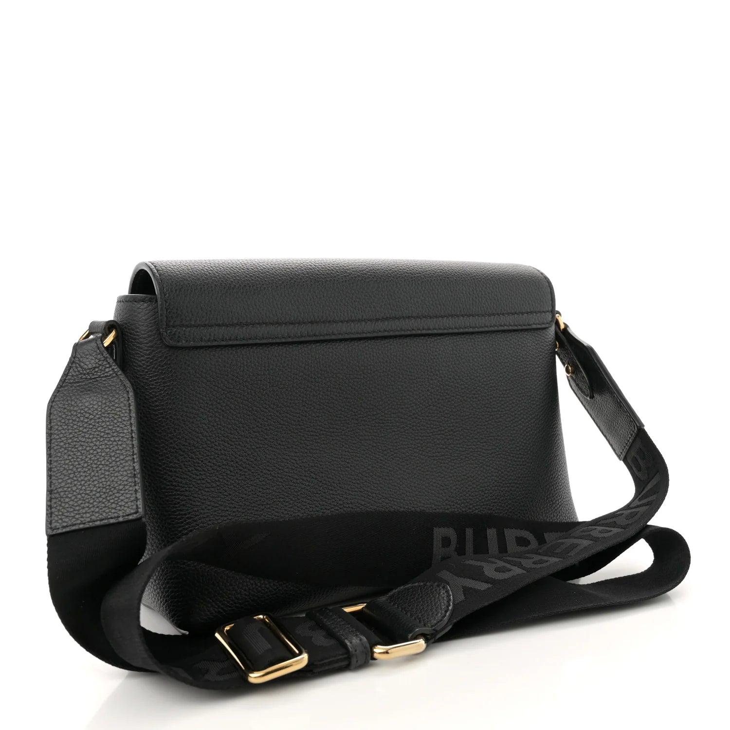 Grainy Calfskin Vintage Check Note Crossbody Bag Black