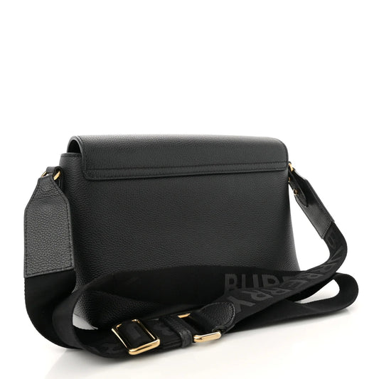 Grainy Calfskin Vintage Check Note Crossbody Bag Black